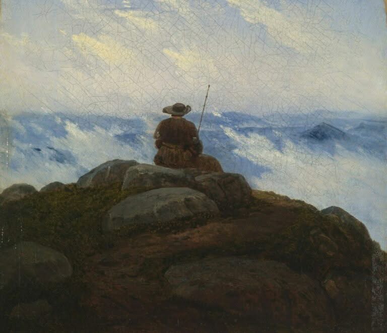 Pilger auf einem Berg von Carl Gustav Carus, 1818