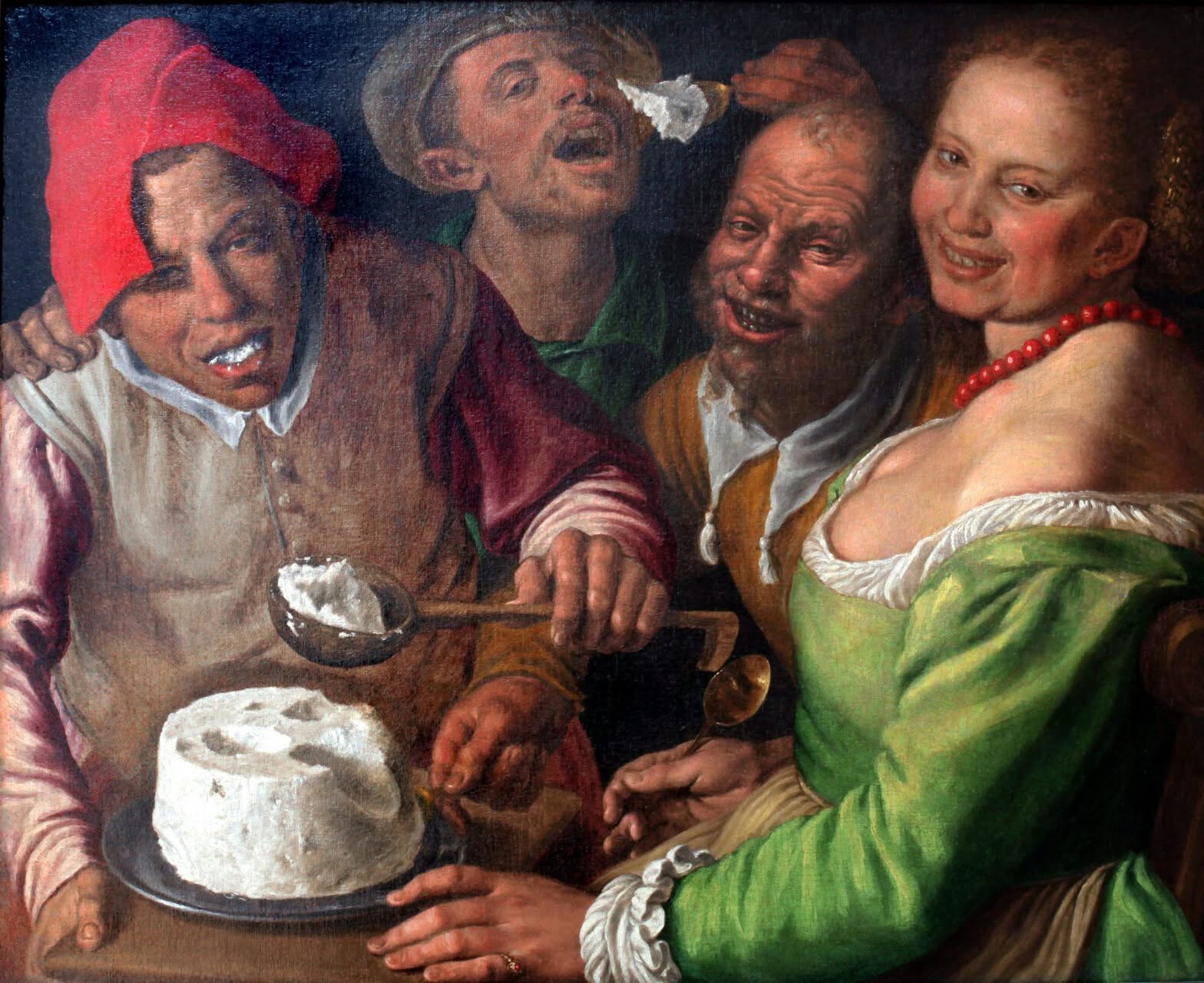 "Die Ricotta-Esser" (1580) von Vincenzo Campi, Norditalien
